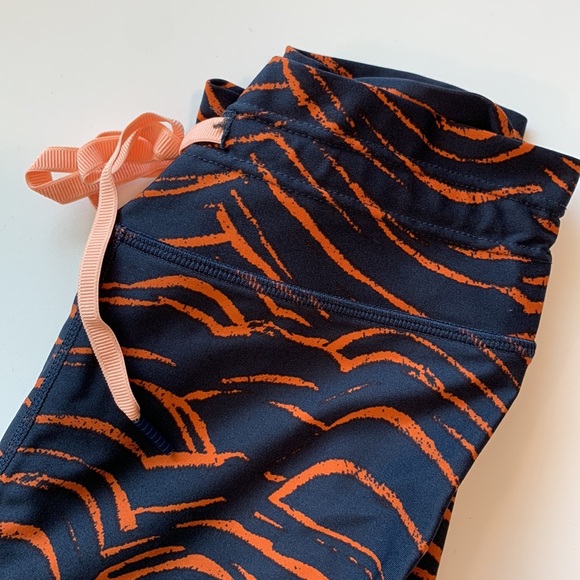 The Upside - S, navy/orange animal print leggings - Picture 4 of 5